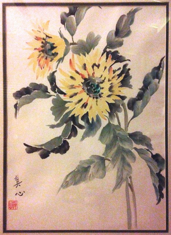 Sunflowers by Diana Zen Watercolor on Shuen Xuan Paper